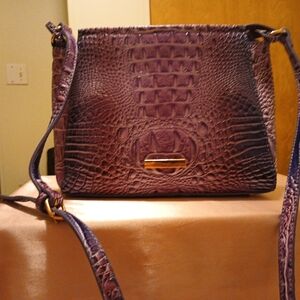 Shein purple faux gator tote